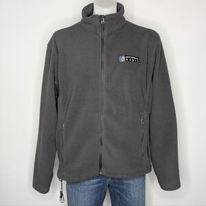 Port Authority Grey Fleece Michigan Radio Zip Up Jacket L